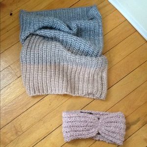 Matching infinity scarf and headband